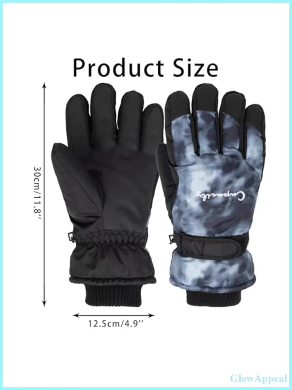Windproof Fleece Lined Touchscreen Ski Gloves for Outdoor Sports